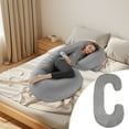 thumbnail image 3 of C-Shaped Lumbar Support Side Sleeping Pillow Cover,56x28" Removable and Washable Cotton Cover, Fits Ideal for Maternity,Body Support,Sofa Use,Gift For Side Sleepers, 3 of 4