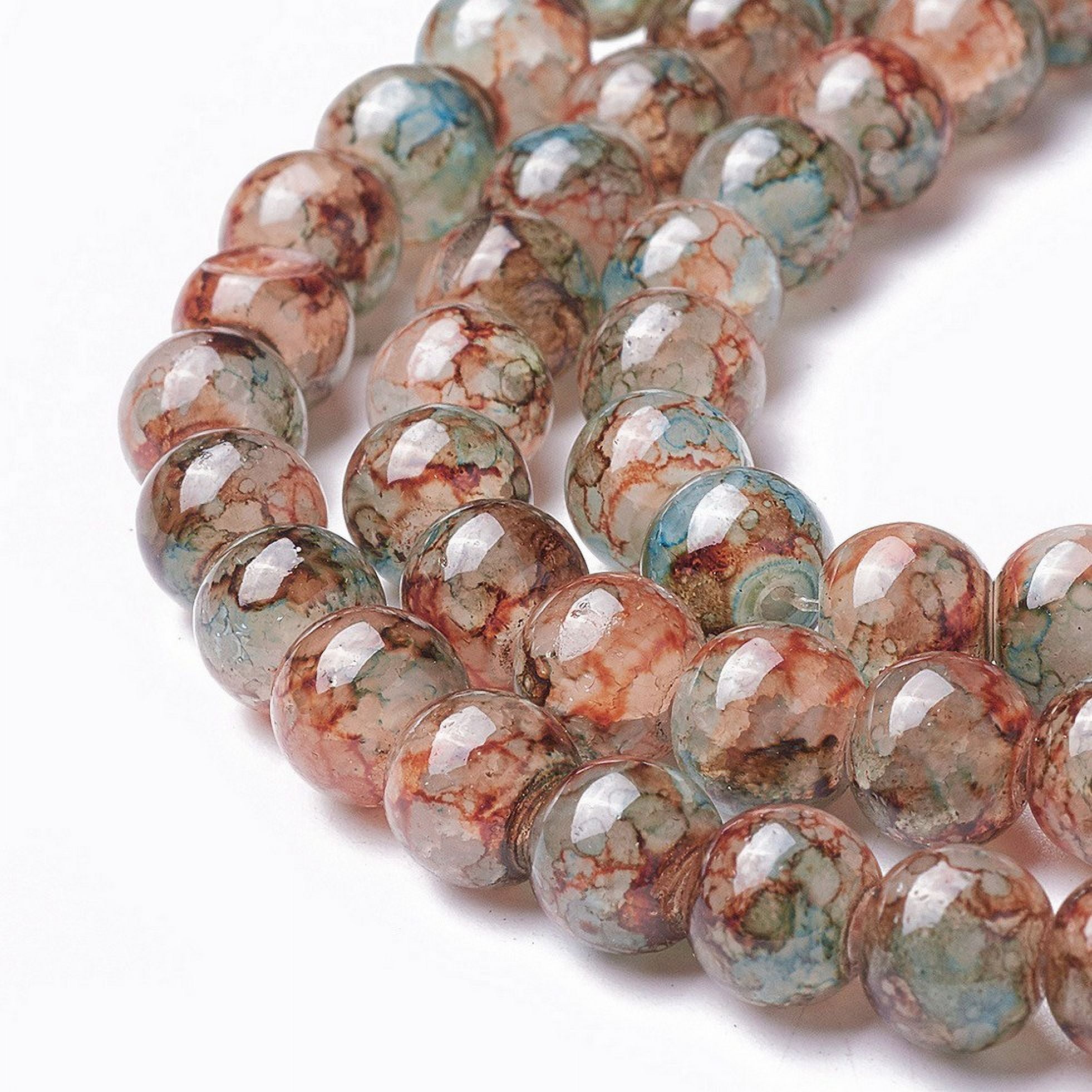 10Strand Spray Painted Glass Beads Strands Round Colorful 8~8.5mm Hole 1.5mm 100pcs/strand 31.1 inch(79cm) Shape Round