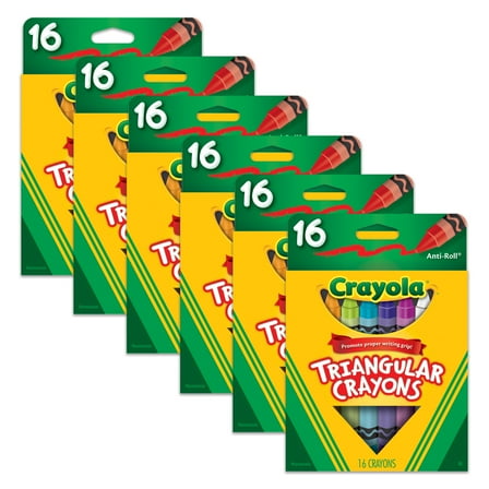 Crayola Triangular Washable Crayons, 16 Count, 6 Pack