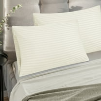 PiccoCasa Set of 2 Microfiber Queen 20"x30" Striped Pillowcase Soft Durable Khaki