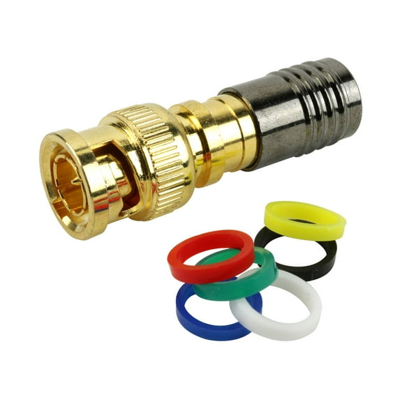 Construct Pro 75 Ohm BNC Male Compression Connector for RG6 (Bag of 5)