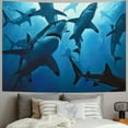 thumbnail image 2 of BCIIG  Hammerhead Sharks Tapestry Vibrant Wall Decoration.Home Decoration. Used In Bedrooms,Dormitories And Living Rooms., 2 of 6