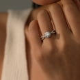 thumbnail image 4 of Timorina 1CT Twisted 6 Prongs Moissanite Engagement Ring, Silver with 18K White Gold Plated, 4 of 8