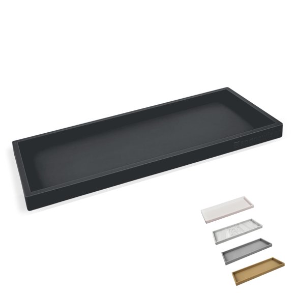 Tray Spacewiser para encimera o tocador, 11,7 cm, silicona, color negro
