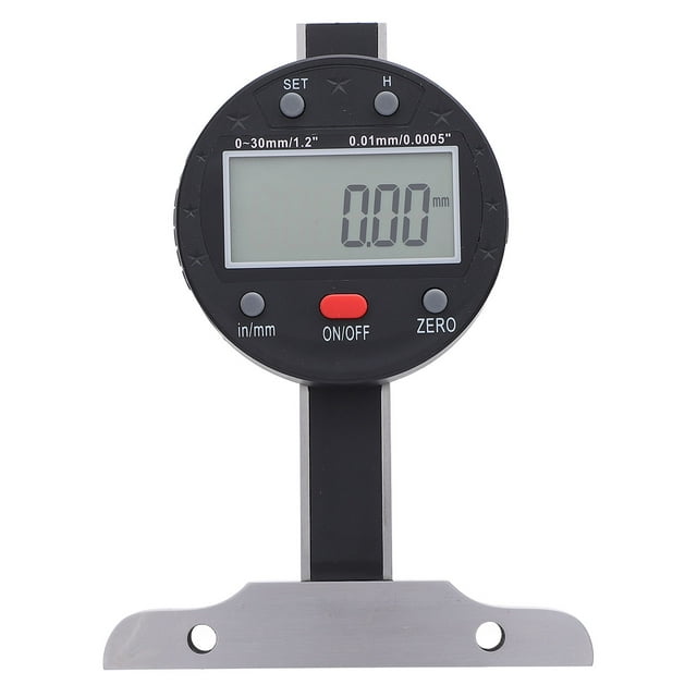 Digital Depth Gauge, LCD Screen User Friendly Electronic Digital Depth Gauge High Accuracy for Machinery Processing