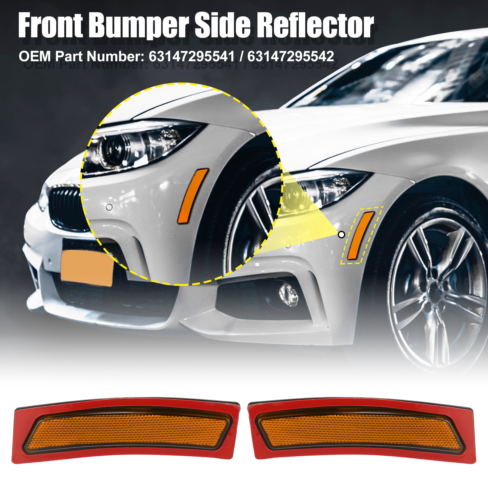 Unique Bargains Front Bumper Reflector for BMW 420i 2016-2017 428i 2014-2016 430i 2017