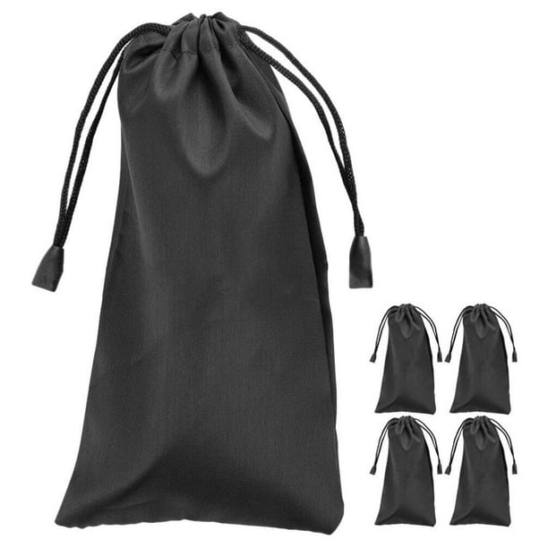 5 uds funda bolsa gafas de sol estuche suave gafas de sol bolsa cordón boca bolsa de almacenamiento portátil negro