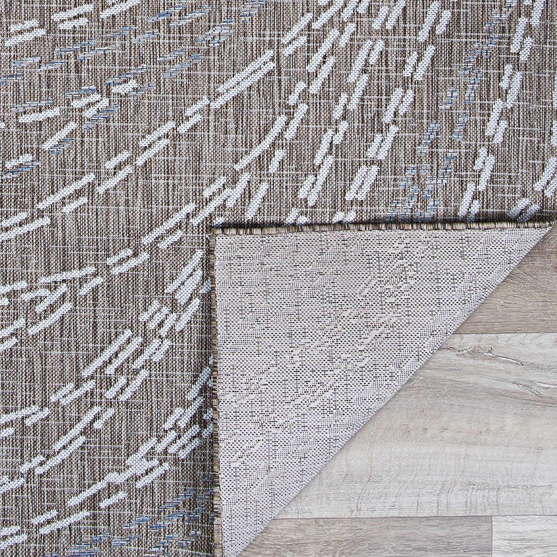 Couristan 8' x 10' Beige and Gray Abstract Outdoor Rug