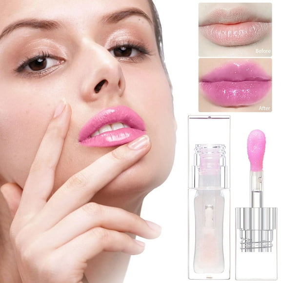 YFGEFTR Color Changing Lip Oil, Plumping Glimmer Big Brush Color Changing Lip Oil, Long Lasting Nourishing Lip Glow Oil Non-sticky Fresh Texture Lip Gloss Lip Balm
