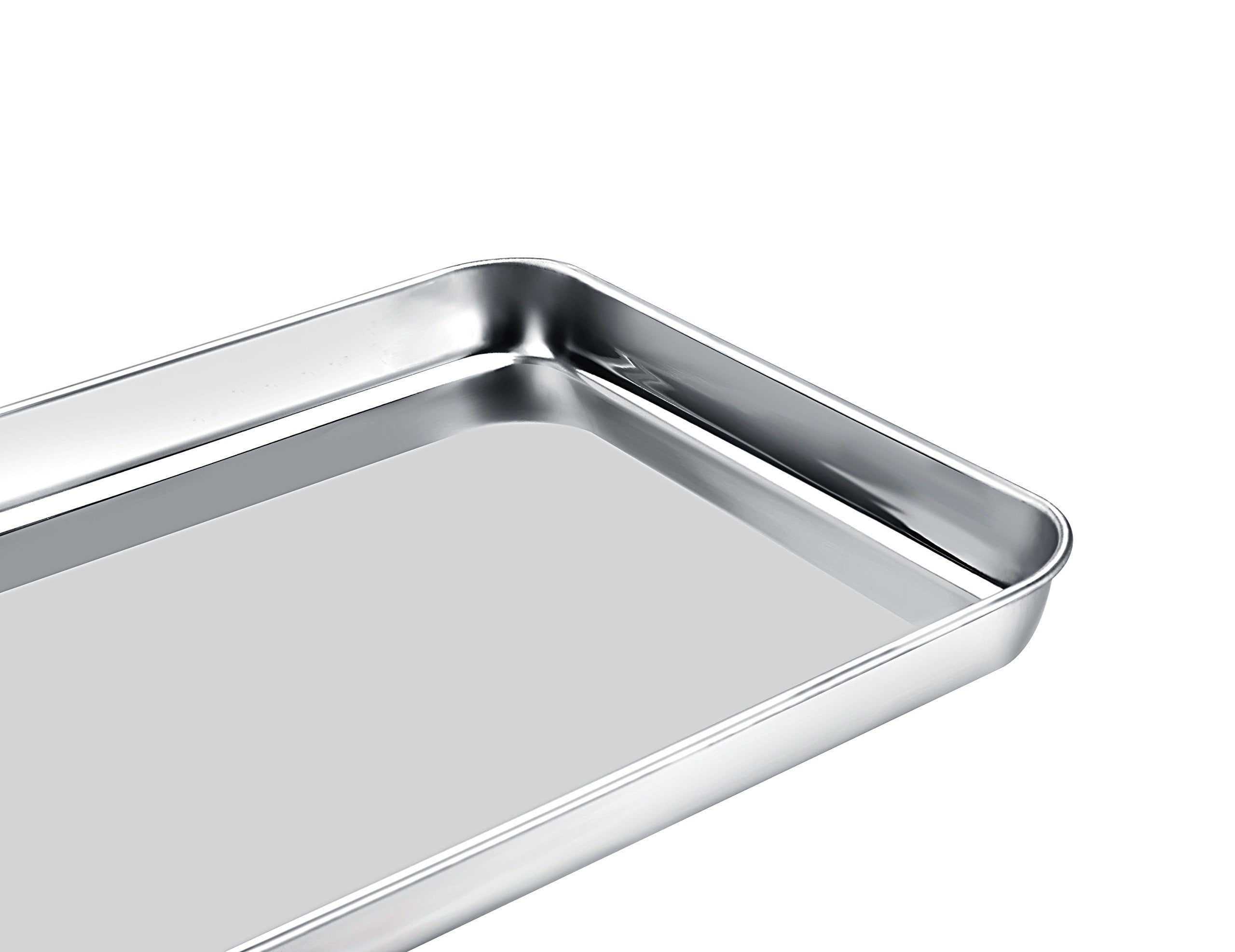 12 Pieces Baking Sheet Pan Cookie Sheet Set for Oven Stainless Steel Small  Baking Pan 10 x 8 x 1 Inch Cake Toaster Roasting Metal Rectangle Trays