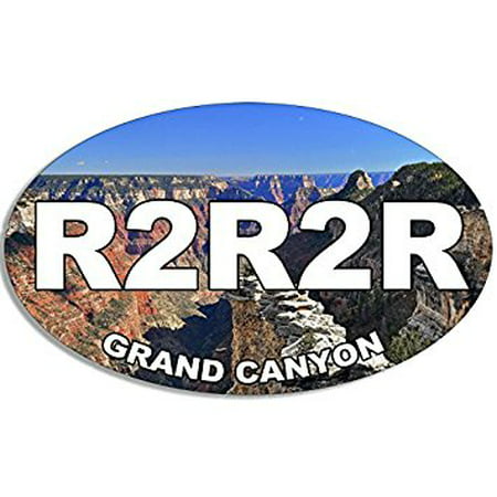 Oval R2R2R Rim to Rim Grand Canyon Sticker Decal (az trail hike rv arizona) Size: 3 x 5