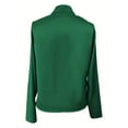 thumbnail image 5 of Women's Elegant Temperament Pleated Wrap V-Neck Long-Sleeved Satin Shirt Dark Green XL, 5 of 6