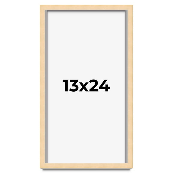 13x24 Frame Natural Wood Picture Frame | 0.75 Inch Moulding Width | with UV Acrylic Plexiglass,