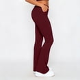 thumbnail image 6 of Admvng Womens Flared Pants Solid Casual Elastic Waist Yoga Workout Pants, 6 of 9