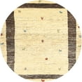 thumbnail image 1 of Ahgly Company Machine Washable Indoor Round Contemporary Sun Yellow Area Rugs, 6' Round, 1 of 7
