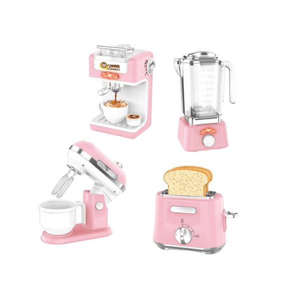 PINGÜE® Role Play | Paquete de 4 piezas de accesorios de cocina estilo vintage. Color rosa pastel. Juguetes Niños y Niñas