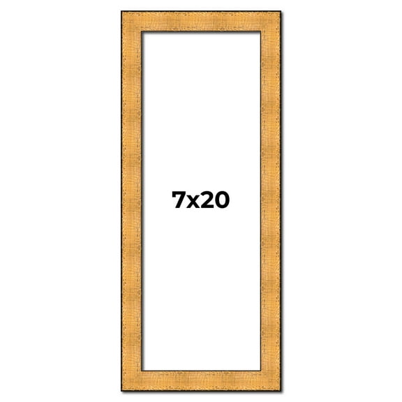 7x20 Frame Gold Rustic Solid Wood Picture Frame | 1.25 Inch Wide Moulding | Rustique Gold