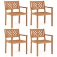 thumbnail image 1 of Costway Acacia Wood Patio Dining Chairs Set of 4, Outdoor Garden Seating Chairs, 1 of 9