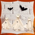 thumbnail image 5 of 3 Pcs Halloween Decorations Indoor Primitive Halloween Ghost on Wooden Stand Spooky Ghost Tiered Tray Decor Rustic Table Centerpiece for Home Office Mantel Shelf Party Supplies(Beige), 5 of 7