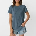 thumbnail image 4 of SUNBS Womens Tops Short Sleeve Shirts Crewneck Plain Tee Casual Summer Clothes, Sizes S-2XL, 4 of 8