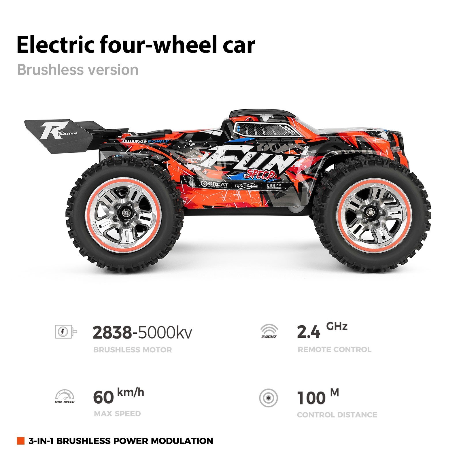 Wltoys 184008 2.4GHz 1/18 Remote Control Off Road Car 60KM/H Brushless Motor