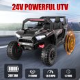 thumbnail image 3 of VIBESPARK 24V 2 Seater Ride on Toys UTV with Remote Control, Electric Ride on Cars for Kids, Power Car Wheels, Colorful LED Lights, Bluetooth, Storage Space, Black, 3 of 9