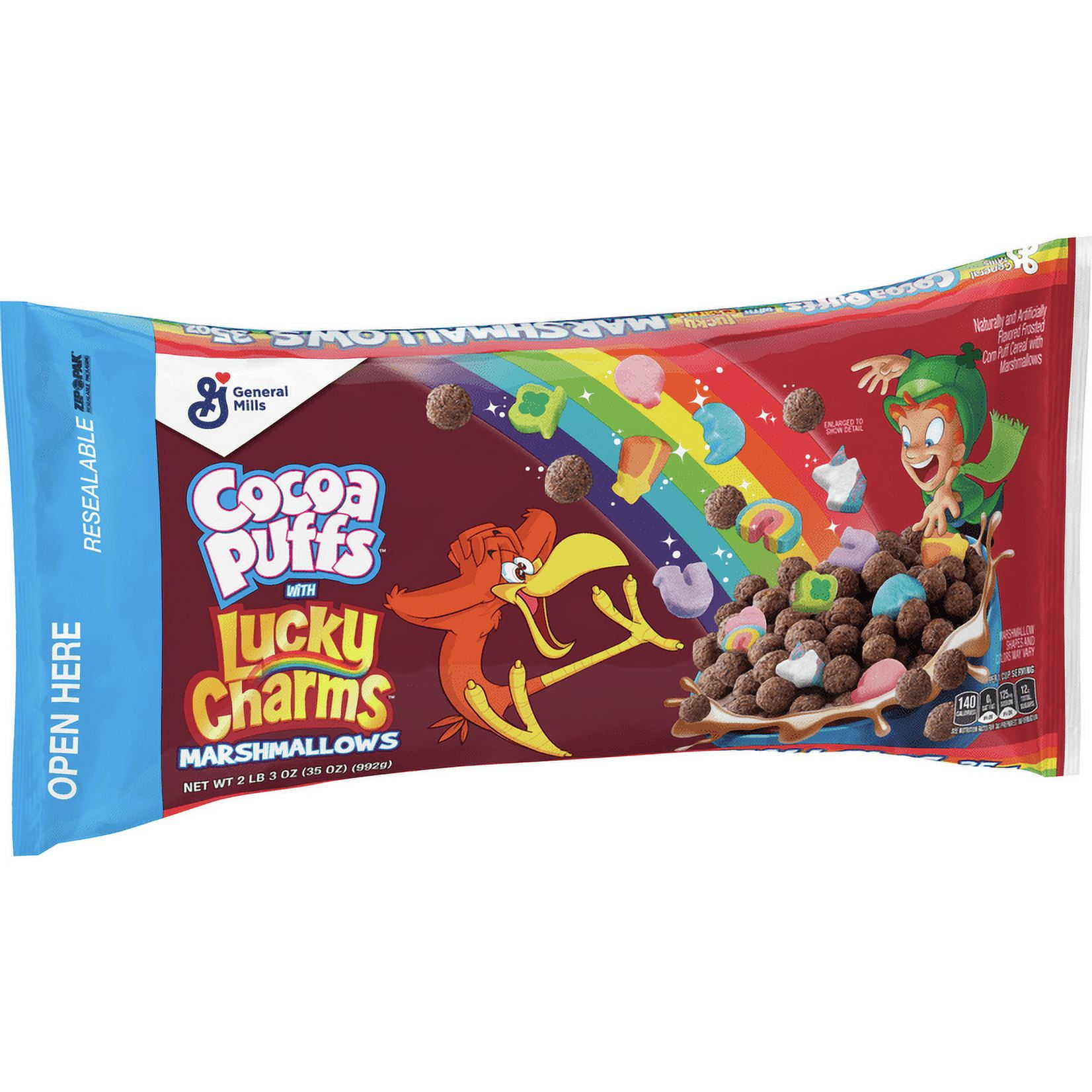 Cocoa Puffs Lucky Charms Breakfast Cereal, 35 oz