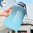 thumbnail image 2 of Large Leakproof Water Jug with Handle & Time Marker, Reusable Clear Water Bottle for Gym, Travel, Camping, Hiking & Outdoor Sports(Blue,2200 ML / 74 Oz), 2 of 8