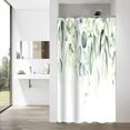 thumbnail image 4 of Small Stall RV Bath Shower Curtain Set 36Wx72H Inch Tropical Green Leaves Bathroom Accessories Watercolor Eucalyptus Plants Fabric Waterproof Home Bathtub Decor 7 Pack Plastic Hook, 4 of 6