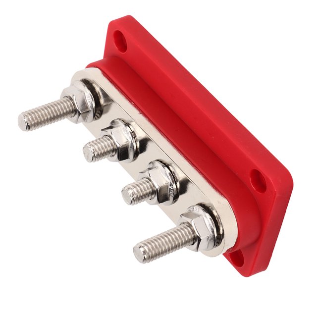 Bloc de Distribution de Puissance, Bloc de Distribution de Puissance 4 Bornes M8 Vis 4 Bornes Bus Bar DC 12V-48V 300A pour Bateau Automobile M8 Bloc de Distribution de Puissance