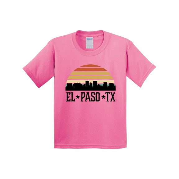 Inktastic El Paso Texas Skyline Retro Youth T-Shirt