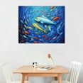 thumbnail image 2 of ONETECH Fish Abstract 18 Canvas Art - Home Decor Wall Art Print Poster Painting Large 20\x16\, 2 of 4
