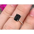 thumbnail image 5 of 1.50 Carat Emerald Cut Black Diamond Moissanite Engagement Ring Custom Ring 10K Rose gold Ring, 5 of 5