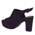 thumbnail image 3 of YDN Women's Peep Toe Sandals Block High Platform Heels with Buckle Strap Slingback Casual Daily Date Outfit Shoes Size 14 Purple, 3 of 4