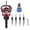 Red, variant on Two-Flute Counterbore with Depth Stop, Adjustable Depth, Carbon Steel Tapered Countersink Hole Drill Bit with 1/4 Inch Hex Shank for Woodworking Tools, Softwood and Hardwood ,Red