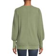 thumbnail image 3 of Time and Tru Women's Waffle Pullover Top, 3 of 5