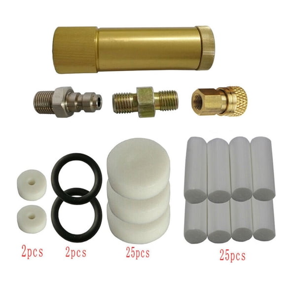 BTOER Portable Oil Water Separator Set with Quick Connect Male/Female Connector and PCP Hand Pump Air Filter (M10*1)