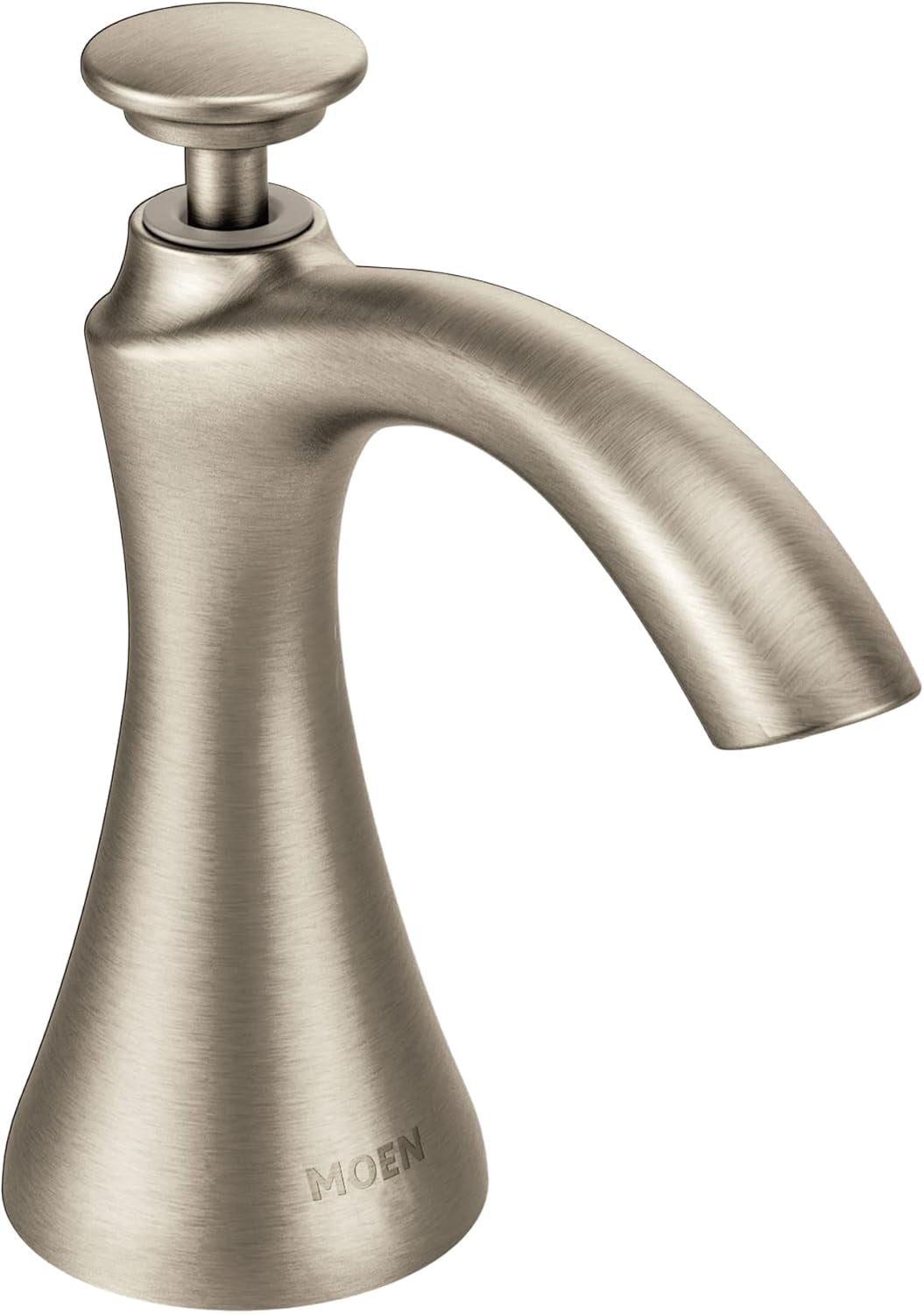 Moen S3946NL Sinema Transitional Deck Mounted Kitchen Soap Dispenser with Above the Sink Refillable Bottle, Polished Nickel