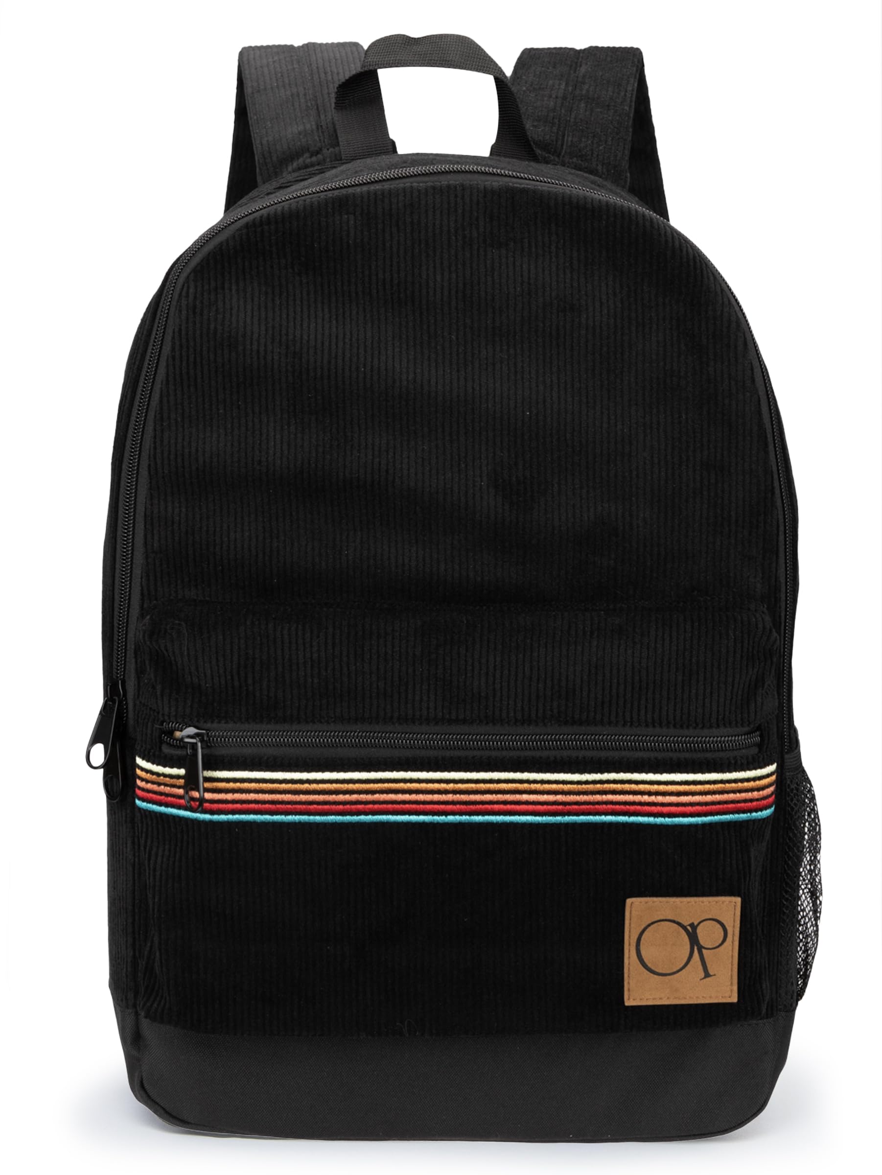 Ocean Pacific OG Corduroy Backpack for Travel, Waterproof College Fits 15.6โ Laptop, Adults, Black