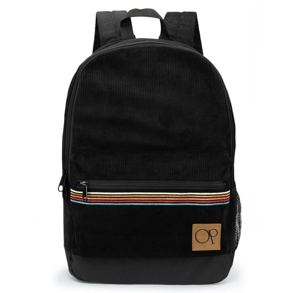 Ocean Pacific OG Corduroy Backpack for Travel, Waterproof College Fits 15.6” Laptop, Adults, Black