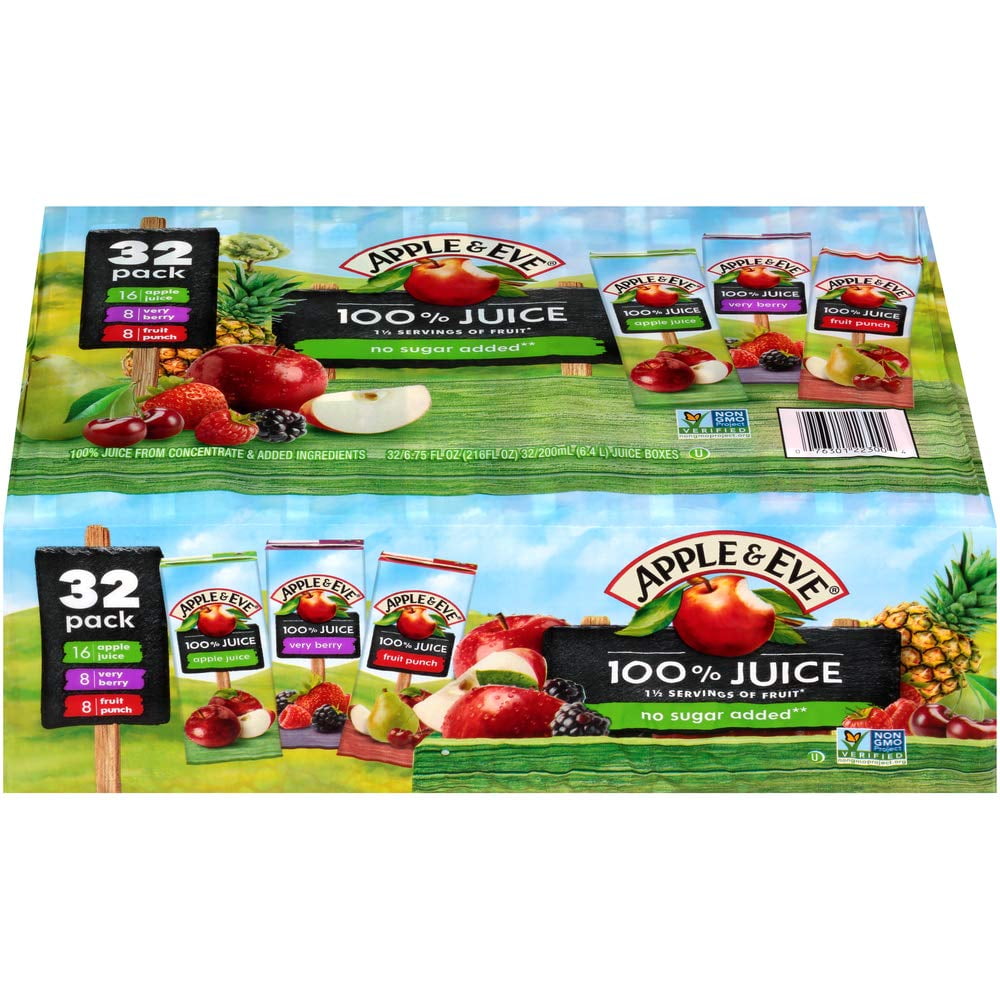 Apple & Eve 100 Juice, Variety Pack, 6.75 Fl Oz, Pack of 32 Walmart