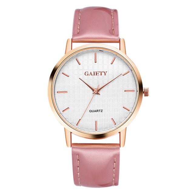 Reloj de pulsera GAIETY analógico cuarzo correa PU esfera redonda rosa