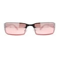 thumbnail image 4 of 90s Classic Narrow Rectangle Designer Rimless Luxury Fashion Sunglasses Silver Pink - Pink, 4 of 4