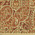 thumbnail image 2 of Paisley Fabric by the Yard, Traditional Ethnic Motif Almond Shaped Elements Illustration Pattern, Decorative Upholstery Fabric for Sofas and Home Accents, Paprika and Pale Yellow by Ambesonne, 2 of 5