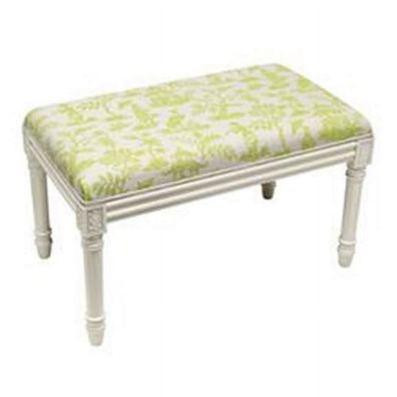 123 Creations WBC130XXCH Chartreuse Cathay Upholstered Wooden Bench, Antique White