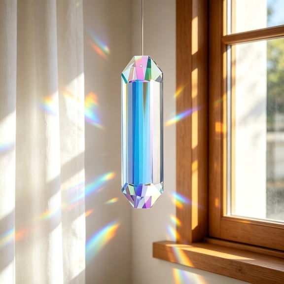 2PCS 4.7" Large Suncatchers Crystal Prisms, Rainbow Maker for Windows, Room, Garden Fantasy Aesthetic Home Decor