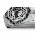 thumbnail image 3 of Retro Soft Flannel Fleece Throw Blanket, Hellenic Column and Laurel Wreath Heraldic with Olive Branch Graphic, Cozy Plush for Indoor and Outdoor Use, 50" x 60", Black White, by Ambesonne, 3 of 6