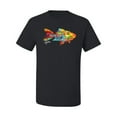 thumbnail image 2 of Wild Bobby, Colorful Rainbow Goldfish Animal Lover Men's Graphic T-Shirt, Black, Small, 2 of 3