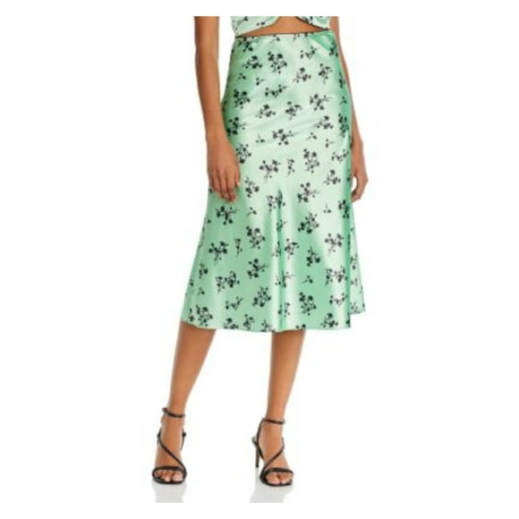 LIKELY Womens Green Lace Lace-Trim Floral Midi A-Line Skirt 00