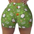 thumbnail image 2 of Daiia Halloween Monster Gnome Pattern Women's Workout Shorts Biker Shorts - High Waisted Workout Spandex Tummy Control Gym Running Yoga Shorts-X-Large, 2 of 8
